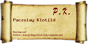 Paczolay Klotild névjegykártya